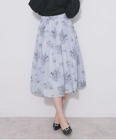 index / インデックス スカート | オーガンジーフラワーフレアスカート【洗濯機OK/イージーアイロン】