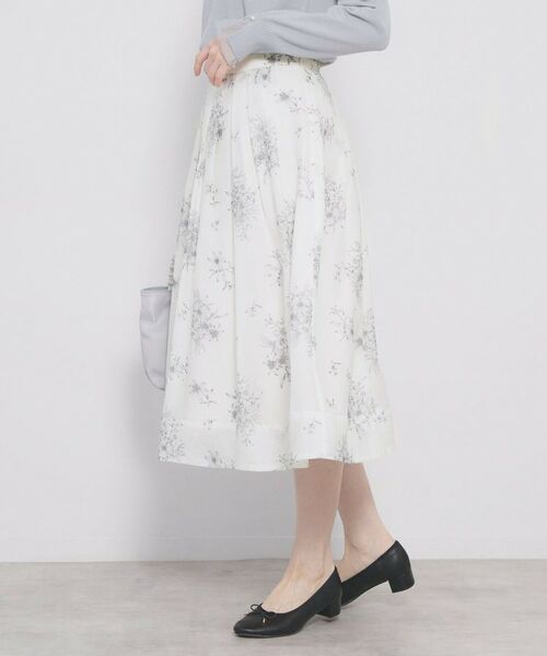 index / インデックス スカート | オーガンジーフラワーフレアスカート【洗濯機OK/イージーアイロン】 | 詳細1