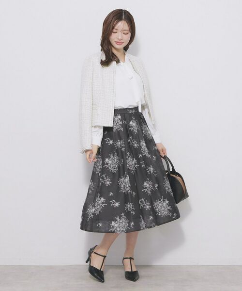 index / インデックス スカート | オーガンジーフラワーフレアスカート【洗濯機OK/イージーアイロン】 | 詳細10