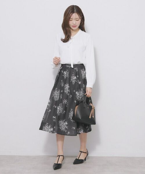 index / インデックス スカート | オーガンジーフラワーフレアスカート【洗濯機OK/イージーアイロン】 | 詳細11