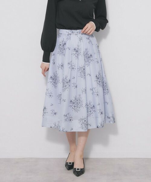 index / インデックス スカート | オーガンジーフラワーフレアスカート【洗濯機OK/イージーアイロン】 | 詳細13