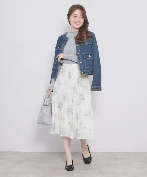 index / インデックス スカート | オーガンジーフラワーフレアスカート【洗濯機OK/イージーアイロン】 | 詳細3