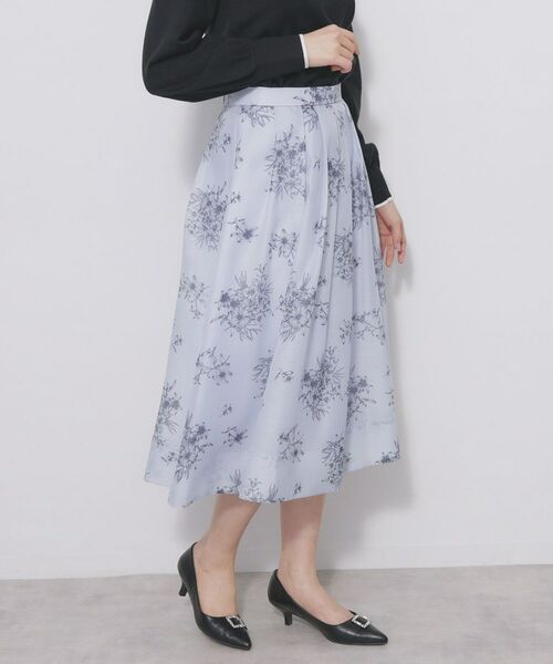index / インデックス スカート | オーガンジーフラワーフレアスカート【洗濯機OK/イージーアイロン】 | 詳細5