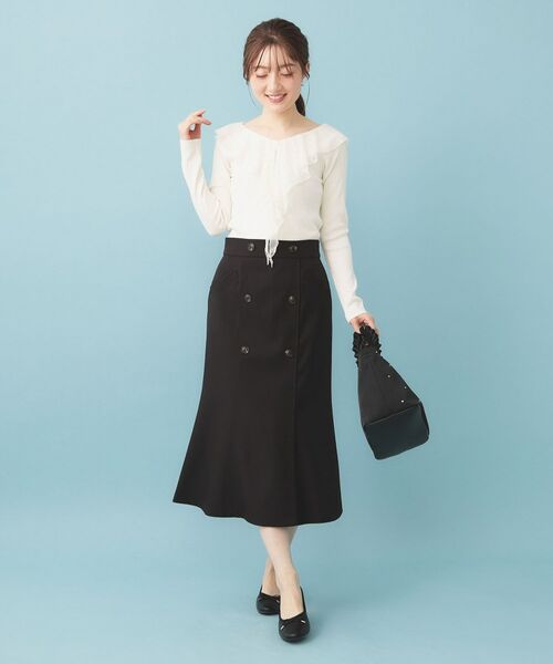 index / インデックス ロング・マキシ丈スカート | トレンチマーメイドフレアスカート【洗濯機OK/イージーアイロン】 | 詳細2