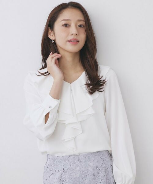 index / インデックス シャツ・ブラウス | ラッフルフリルフラワーアソート【洗濯機OK/イージーアイロン】 | 詳細1