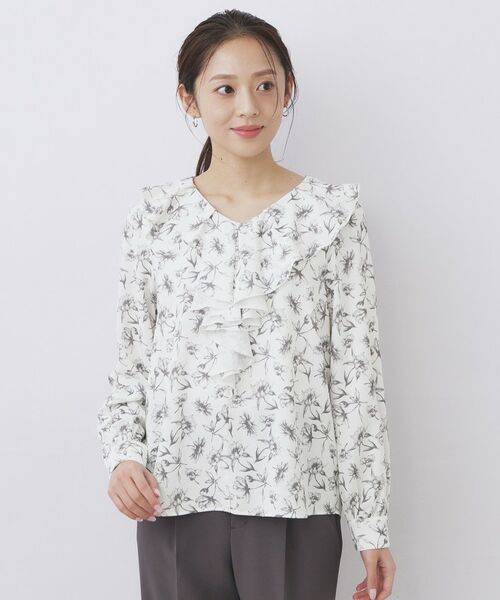 index / インデックス シャツ・ブラウス | ラッフルフリルフラワーアソート【洗濯機OK/イージーアイロン】 | 詳細13