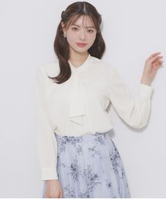 index / インデックス シャツ・ブラウス | アシンメトリーボウタイブラウス【洗濯機OK/イージーアイロン/防シワ】《XS～LL》