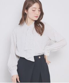 index / インデックス シャツ・ブラウス | アシンメトリーボウタイブラウス【洗濯機OK/イージーアイロン/防シワ】《XS～LL》