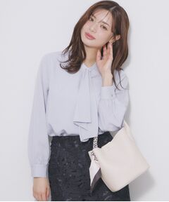 index / インデックス シャツ・ブラウス | アシンメトリーボウタイブラウス【洗濯機OK/イージーアイロン/防シワ】《XS～LL》