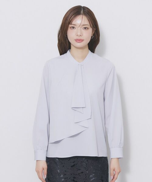 index / インデックス シャツ・ブラウス | アシンメトリーボウタイブラウス【洗濯機OK/イージーアイロン/防シワ】《XS～LL》 | 詳細17
