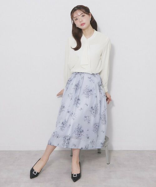 index / インデックス シャツ・ブラウス | アシンメトリーボウタイブラウス【洗濯機OK/イージーアイロン/防シワ】《XS～LL》 | 詳細2