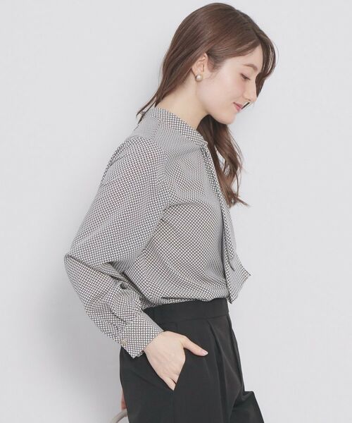 index / インデックス シャツ・ブラウス | アシンメトリーボウタイブラウス【洗濯機OK/イージーアイロン/防シワ】《XS～LL》 | 詳細9