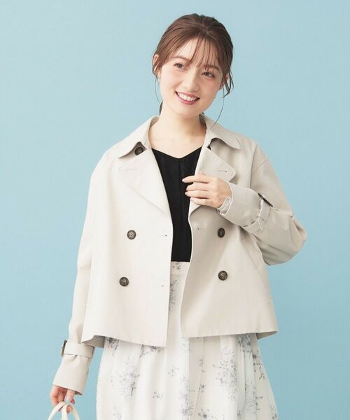 index / インデックス トレンチコート | キャンディスリーブショートトレンチコート【洗濯機OK/撥水/防花粉】《5col》 | 詳細1