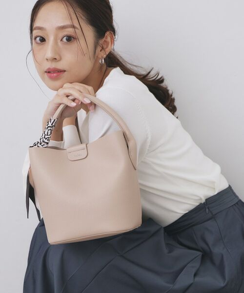 index / インデックス トートバッグ | ストライプスカーフ付きミドルバッグ【2WAY】 | 詳細5