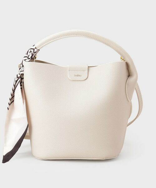 index / インデックス トートバッグ | ストライプスカーフ付きミドルバッグ【2WAY】 | 詳細7