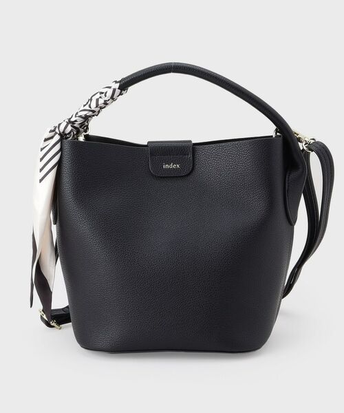 index / インデックス トートバッグ | ストライプスカーフ付きミドルバッグ【2WAY】 | 詳細8