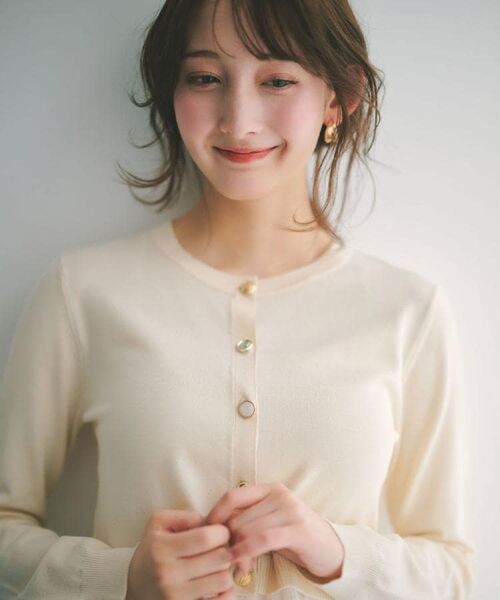 index / インデックス カーディガン・ボレロ | ペプラムレイヤード多釦カーディガン【洗濯機OK】 | 詳細19