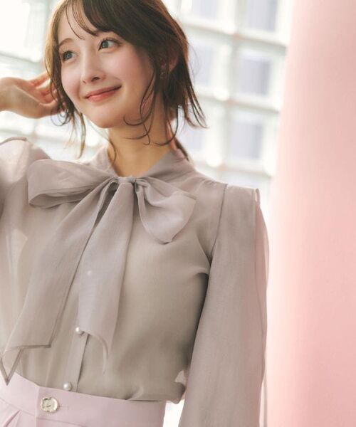 index / インデックス シャツ・ブラウス | オーガンシアーリボンフリルブラウス【洗濯機OK/イージーアイロン】 | 詳細21