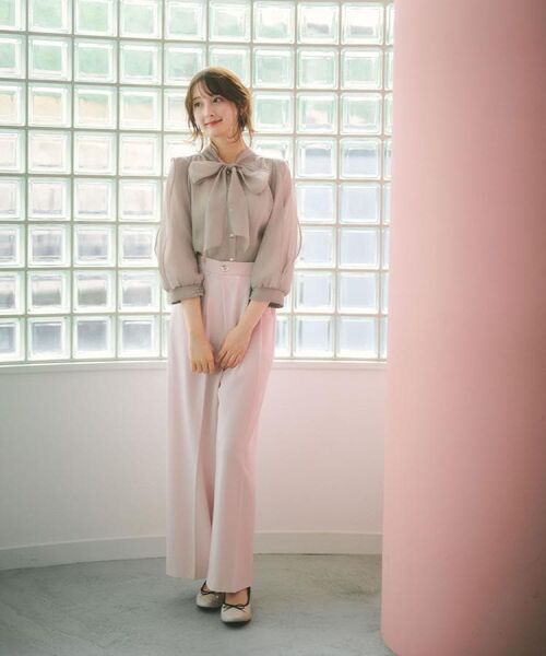 index / インデックス シャツ・ブラウス | オーガンシアーリボンフリルブラウス【洗濯機OK/イージーアイロン】 | 詳細22