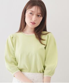 index / インデックス ニット・セーター | クルーネック6分袖タックスリーブニット【洗濯機OK・UVケア】