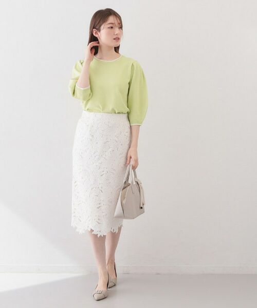 index / インデックス ニット・セーター | クルーネック6分袖タックスリーブニット【洗濯機OK・UVケア】 | 詳細10