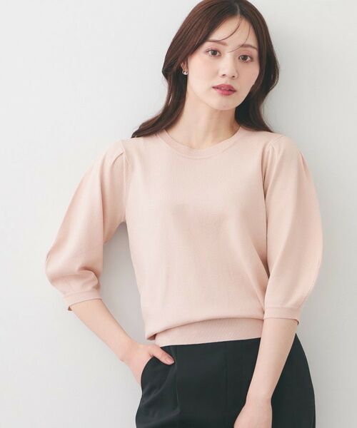 index / インデックス ニット・セーター | クルーネック6分袖タックスリーブニット【洗濯機OK・UVケア】 | 詳細17