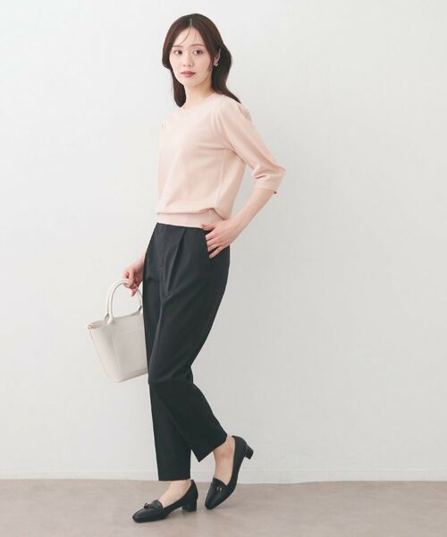 index / インデックス ニット・セーター | クルーネック6分袖タックスリーブニット【洗濯機OK・UVケア】 | 詳細19