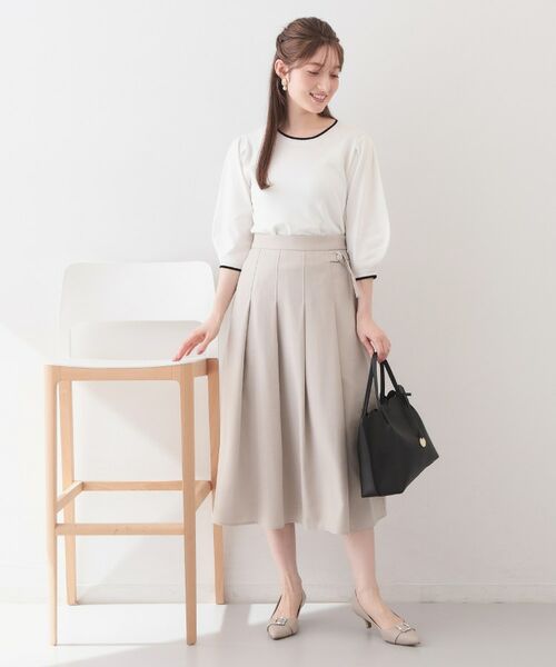 index / インデックス ニット・セーター | クルーネック6分袖タックスリーブニット【洗濯機OK・UVケア】 | 詳細2