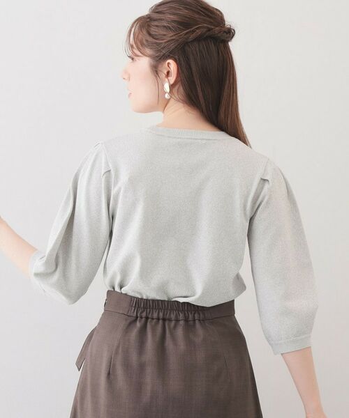 index / インデックス ニット・セーター | クルーネック6分袖タックスリーブニット【洗濯機OK・UVケア】 | 詳細25