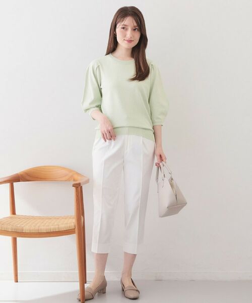 index / インデックス ニット・セーター | クルーネック6分袖タックスリーブニット【洗濯機OK・UVケア】 | 詳細30