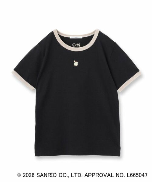 index / インデックス Tシャツ | 【ポムポムプリン】リンガーベロアTシャツ【洗濯機OK】（ブラック(019)）