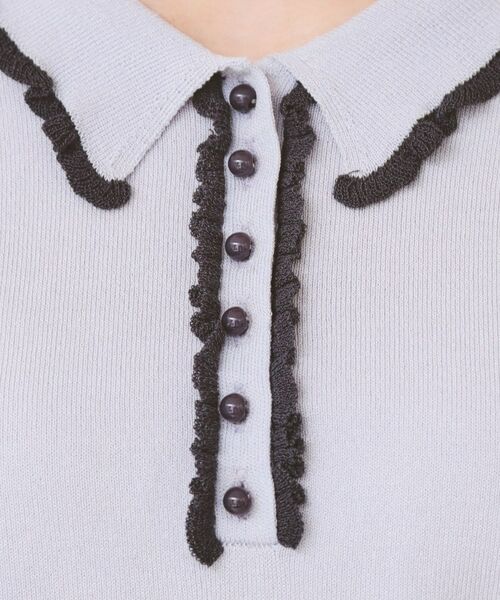 index / インデックス ニット・セーター | ミニフリル衿付きポロニット【洗濯機OK/坑ピル】 | 詳細12