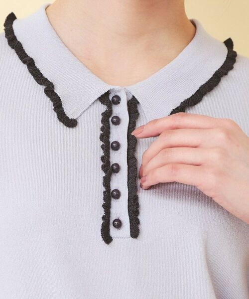 index / インデックス ニット・セーター | ミニフリル衿付きポロニット【洗濯機OK/坑ピル】 | 詳細16