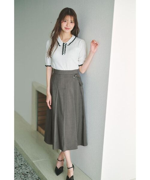 index / インデックス ニット・セーター | ミニフリル衿付きポロニット【洗濯機OK/抗ピル】 | 詳細19