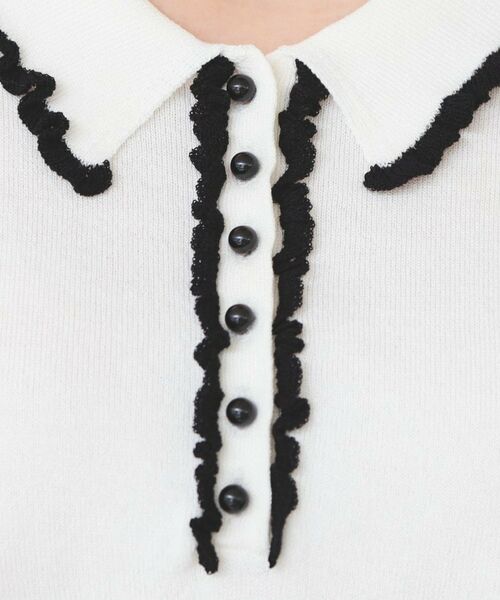 index / インデックス ニット・セーター | ミニフリル衿付きポロニット【洗濯機OK/坑ピル】 | 詳細4