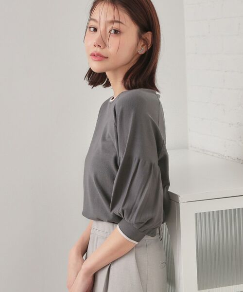 index / インデックス ニット・セーター | バルーン風スリーブバイカラーニット【洗濯機OK】 | 詳細1