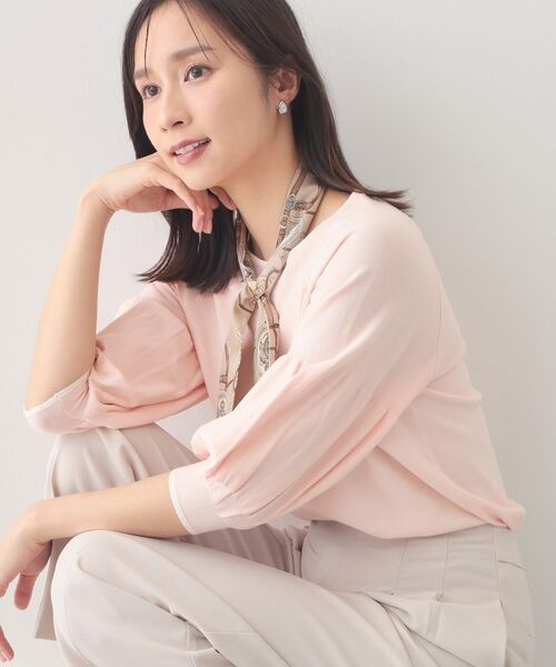 index / インデックス ニット・セーター | バルーン風スリーブバイカラーニット【洗濯機OK】（ライトピンク(070)）