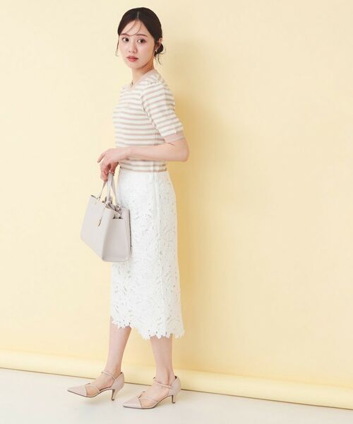 index / インデックス ニット・セーター | 変わり編みボーダー半袖ニット【洗濯機OK/坑ピル】 | 詳細10