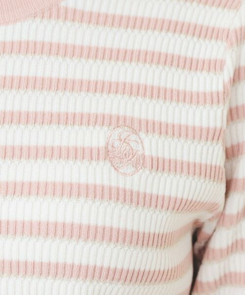 index / インデックス ニット・セーター | 変わり編みボーダー半袖ニット【洗濯機OK/坑ピル】 | 詳細12