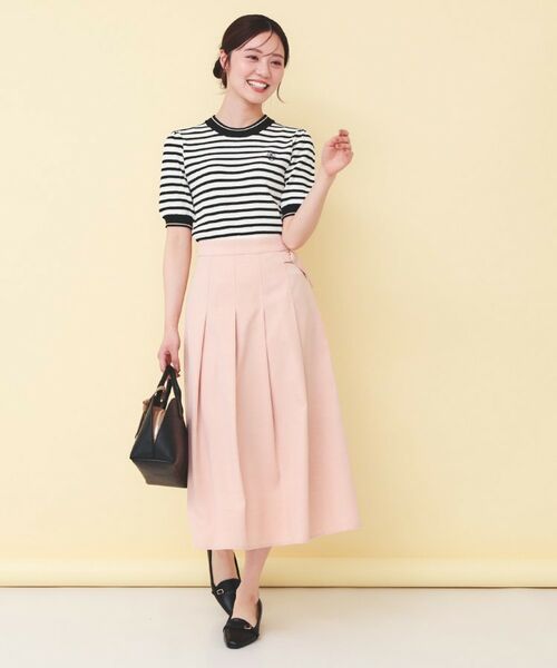 index / インデックス ニット・セーター | 変わり編みボーダー半袖ニット【洗濯機OK/坑ピル】 | 詳細3