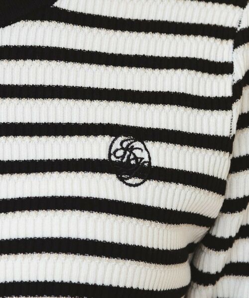 index / インデックス ニット・セーター | 変わり編みボーダー半袖ニット【洗濯機OK/坑ピル】 | 詳細4