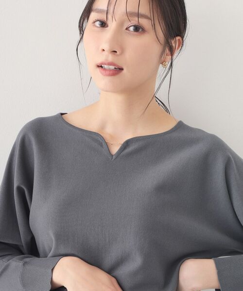 index / インデックス ニット・セーター | フロントパーツ付きドルマンスリーブニット【洗濯機OK／抗ピリング】 | 詳細1