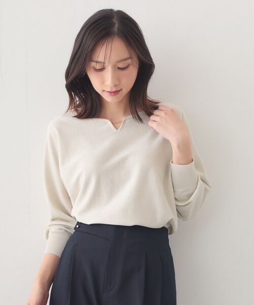 index / インデックス ニット・セーター | フロントパーツ付きドルマンスリーブニット【洗濯機OK／抗ピリング】 | 詳細5