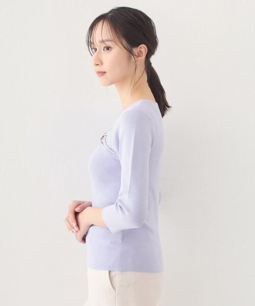 index / インデックス ニット・セーター | ブローチ風ゴールドパーツ付きアシメニット【洗濯機OK／坑ピル】 | 詳細14