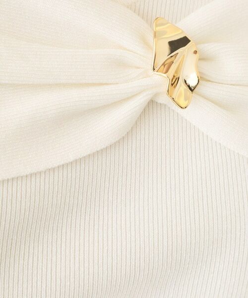 index / インデックス ニット・セーター | ブローチ風ゴールドパーツ付きアシメニット【洗濯機OK／坑ピル】 | 詳細4