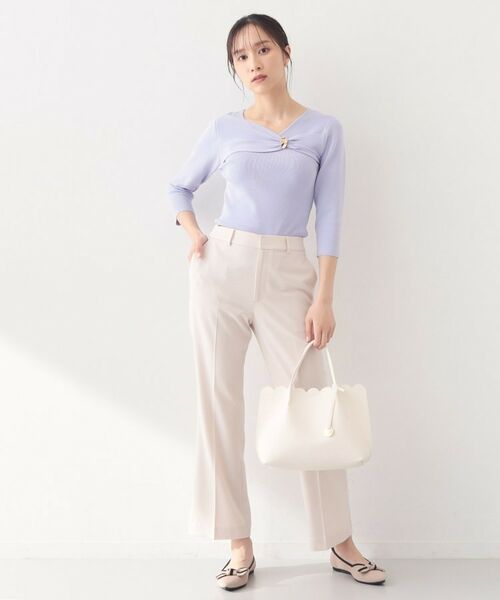 index / インデックス ニット・セーター | ブローチ風ゴールドパーツ付きアシメニット【洗濯機OK／坑ピル】 | 詳細6