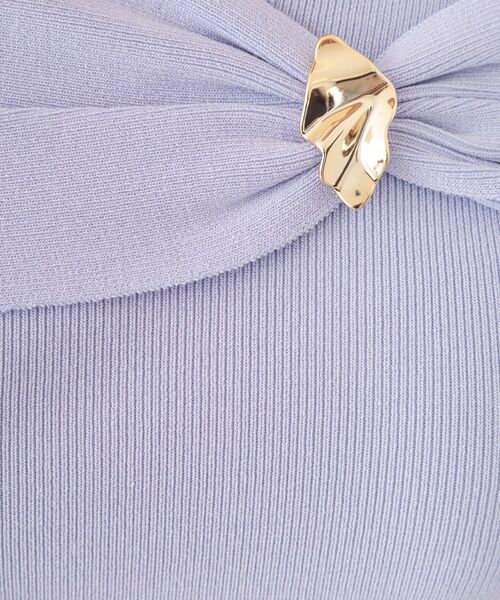 index / インデックス ニット・セーター | ブローチ風ゴールドパーツ付きアシメニット【洗濯機OK／坑ピル】 | 詳細8