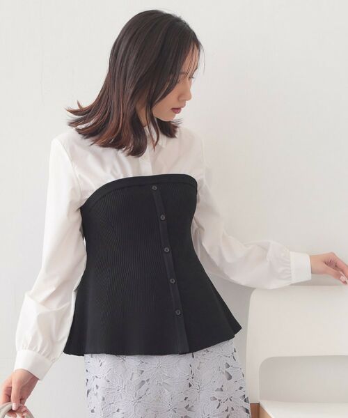 index / インデックス ニット・セーター | シャツドッキングペプラムニット【洗濯機OK】 | 詳細13