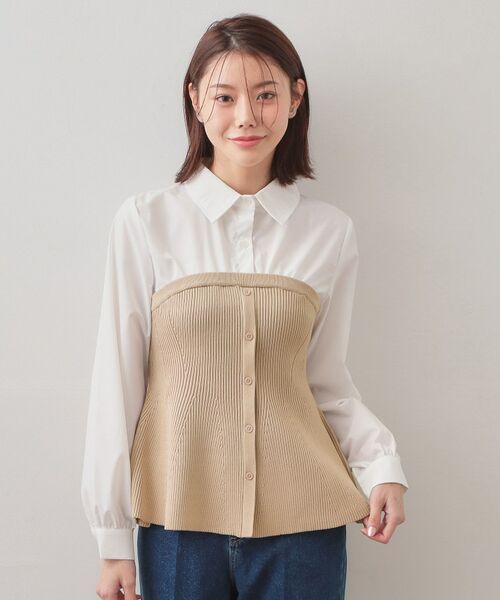 index / インデックス ニット・セーター | シャツドッキングペプラムニット【洗濯機OK】 | 詳細17