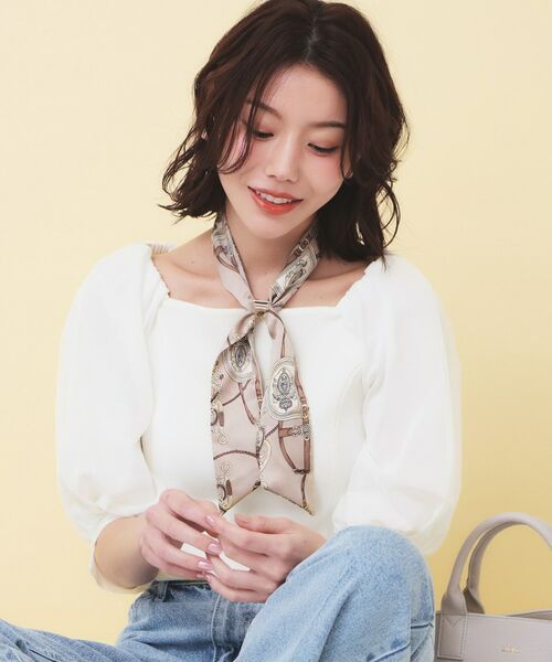 index / インデックス ニット・セーター | バルーンシアードッキングスクエアニット【洗濯機OK】（オフホワイト(003)）